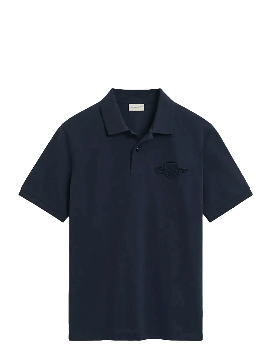 Gant - REG TONAL SHIELD SS POLO - kurzärmelig - evening blue - 0