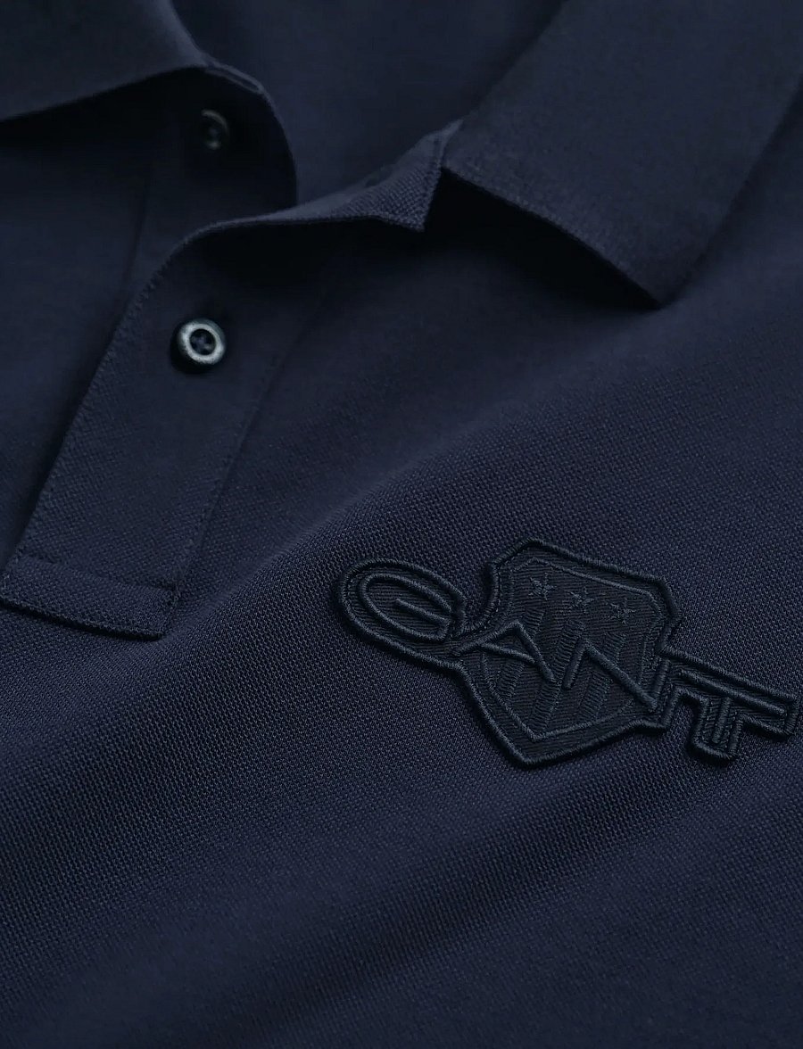 Gant - REG TONAL SHIELD SS POLO - kurzärmelig - evening blue - 1
