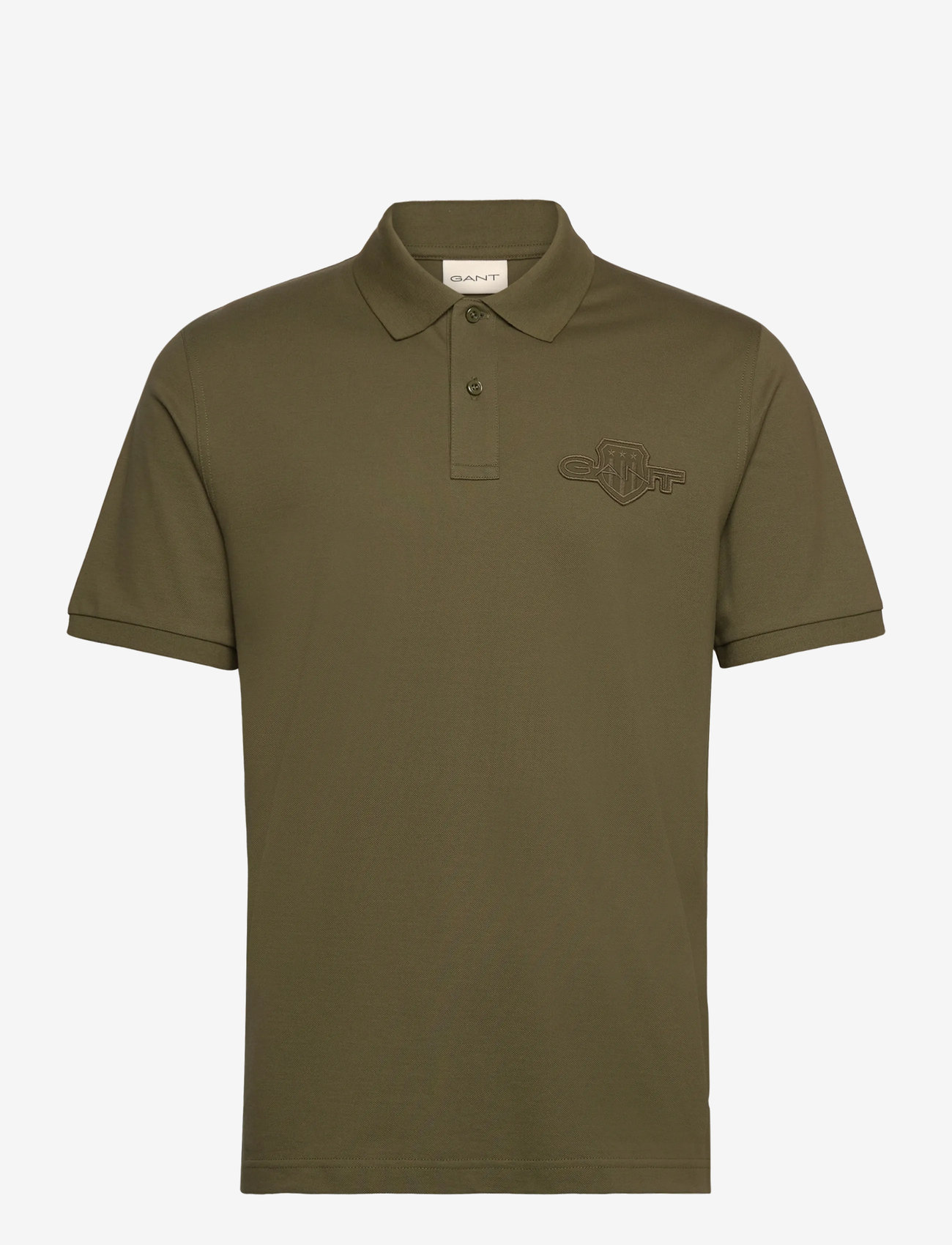 GANT - REG TONAL SHIELD SS POLO - lühikeste varrukatega polod - moss green - 0