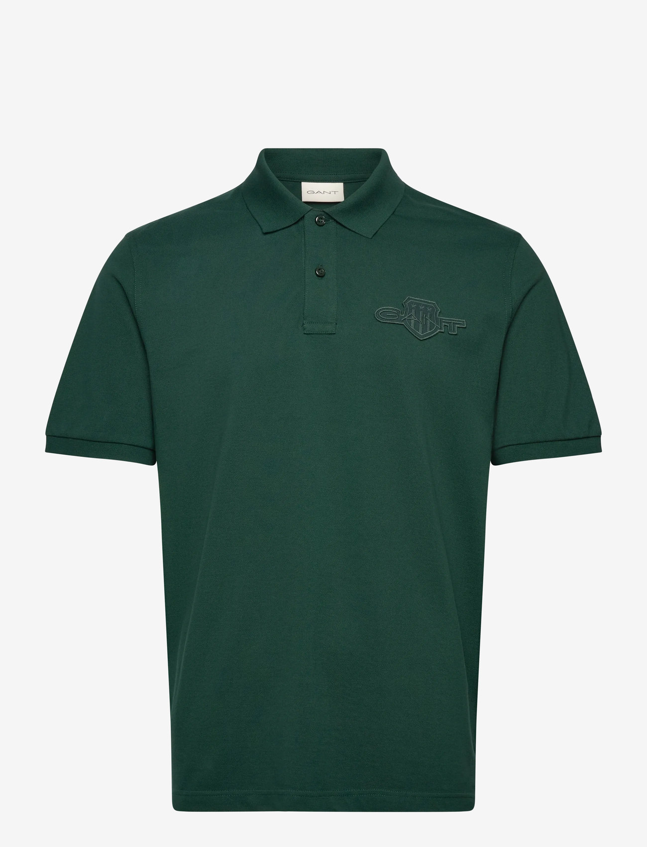 GANT - REG TONAL SHIELD SS POLO - kortærmede poloer - tartan green - 0