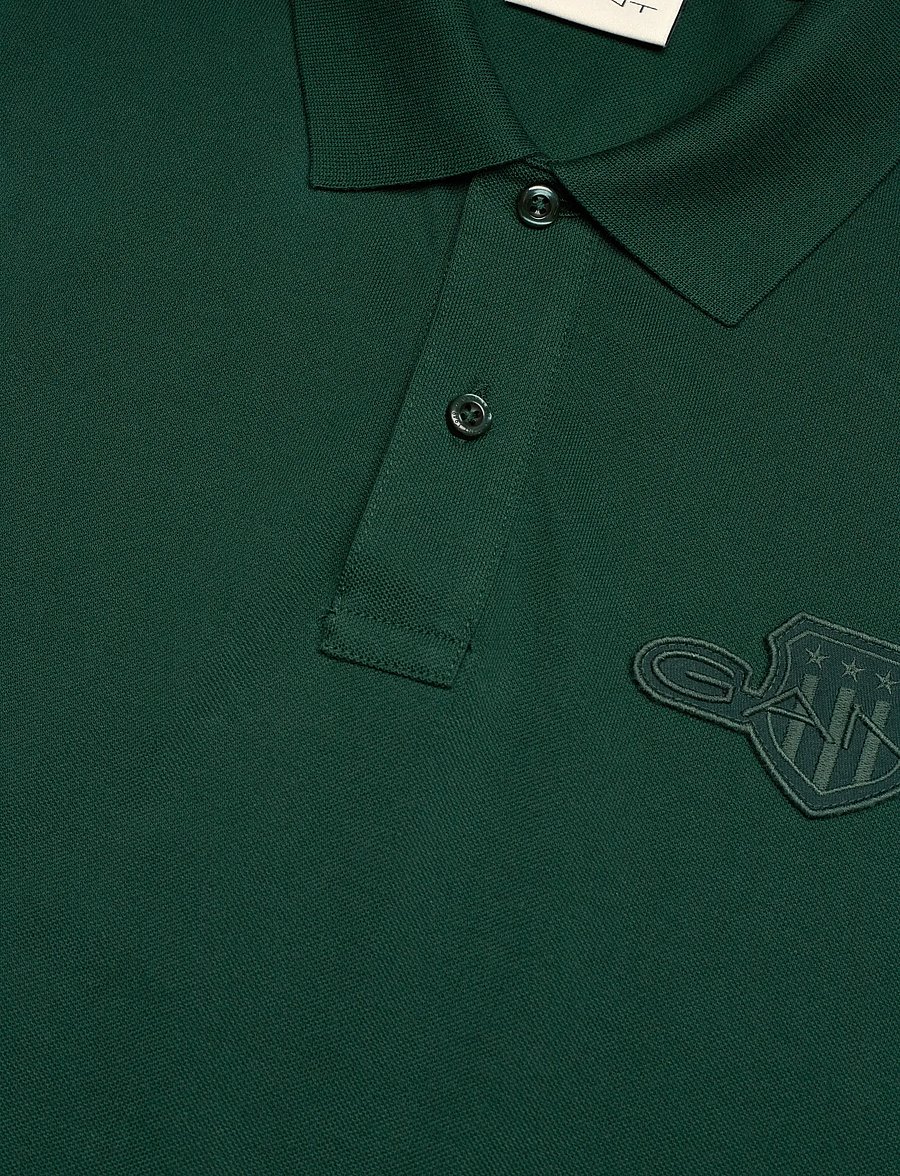 Gant - REG TONAL SHIELD SS POLO - kurzärmelig - tartan green - 2