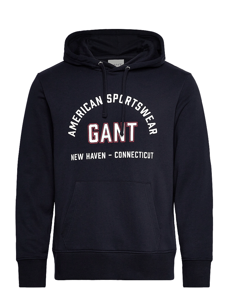 GANT - PRINTED GRAPHIC HOODIE - kapuzenpullover - evening blue - 0