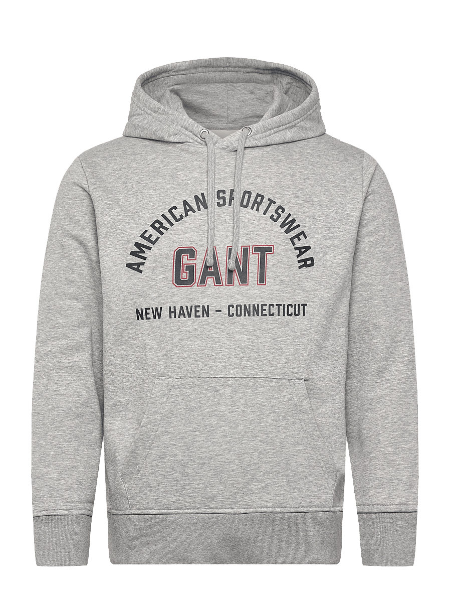 Gant - PRINTED GRAPHIC HOODIE - kapuutsiga pusad - grey melange - 0