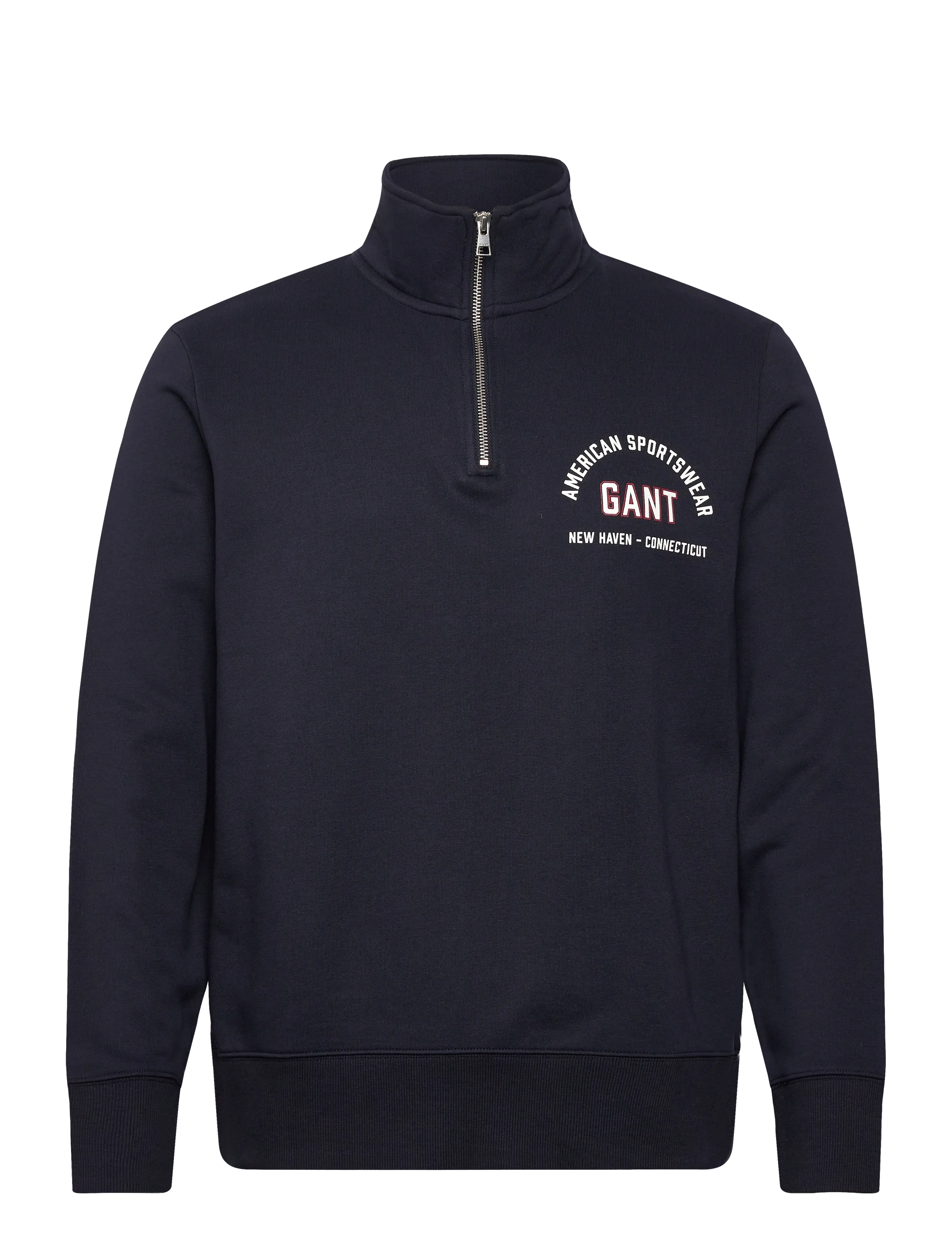 Gant Printed Graphic Half Zip, Mænd, Half Zip Sweatshirt, Navy, Str: M