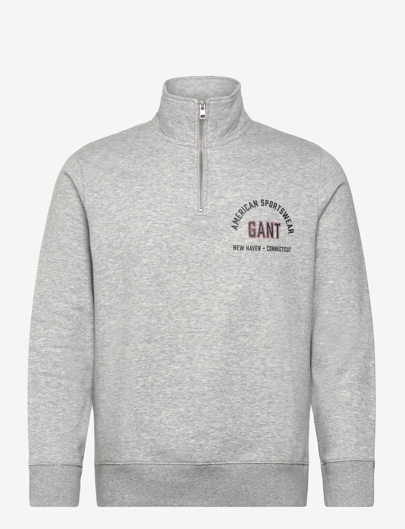 GANT - PRINTED GRAPHIC HALF ZIP - shop by occasion - grey melange - 0