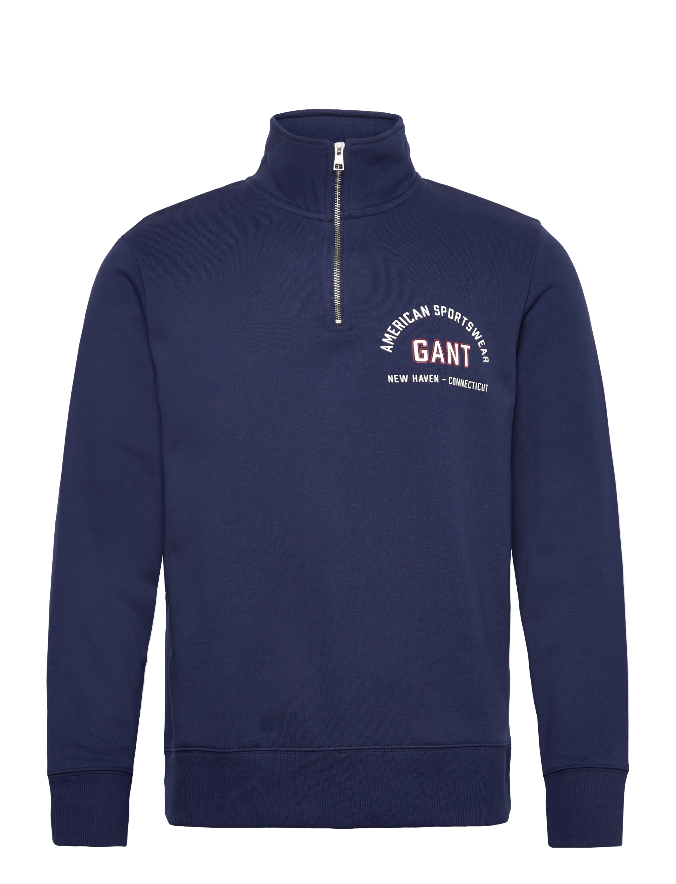 Gant Printed Graphic Half Zip, Mænd, Half Zip Sweatshirt, Navy, Str: M
