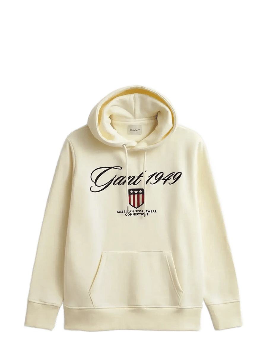 Gant - GRAPHIC HOODIE - hupparit - cream - 1