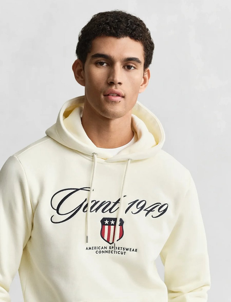 Gant - GRAPHIC HOODIE - hupparit - cream - 3