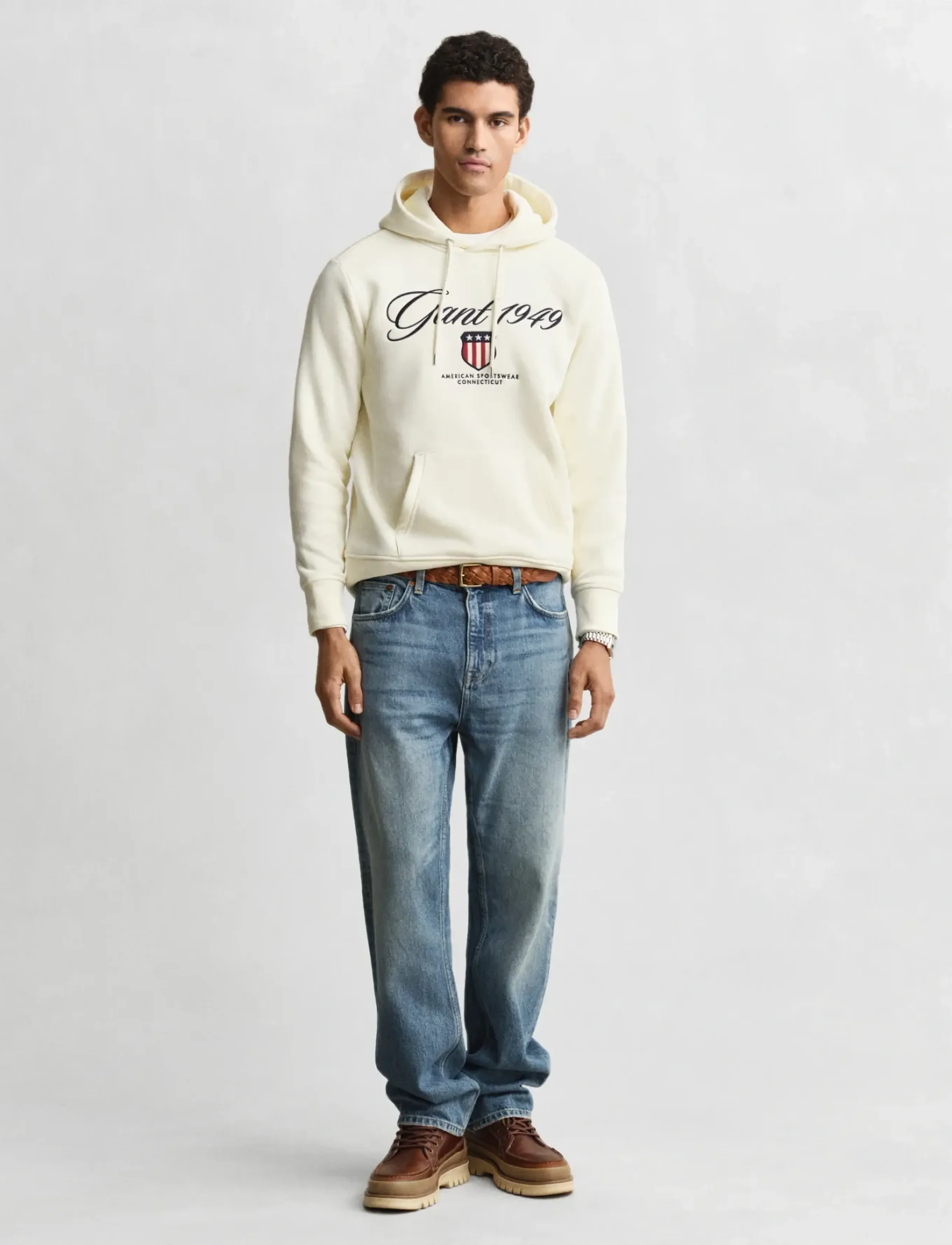 Gant - GRAPHIC HOODIE - kapuzenpullover - cream - 4