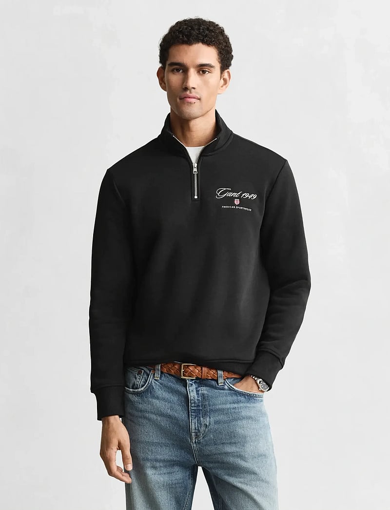 GANT - GRAPHIC HALF ZIP - nach anlass kaufen - black - 0