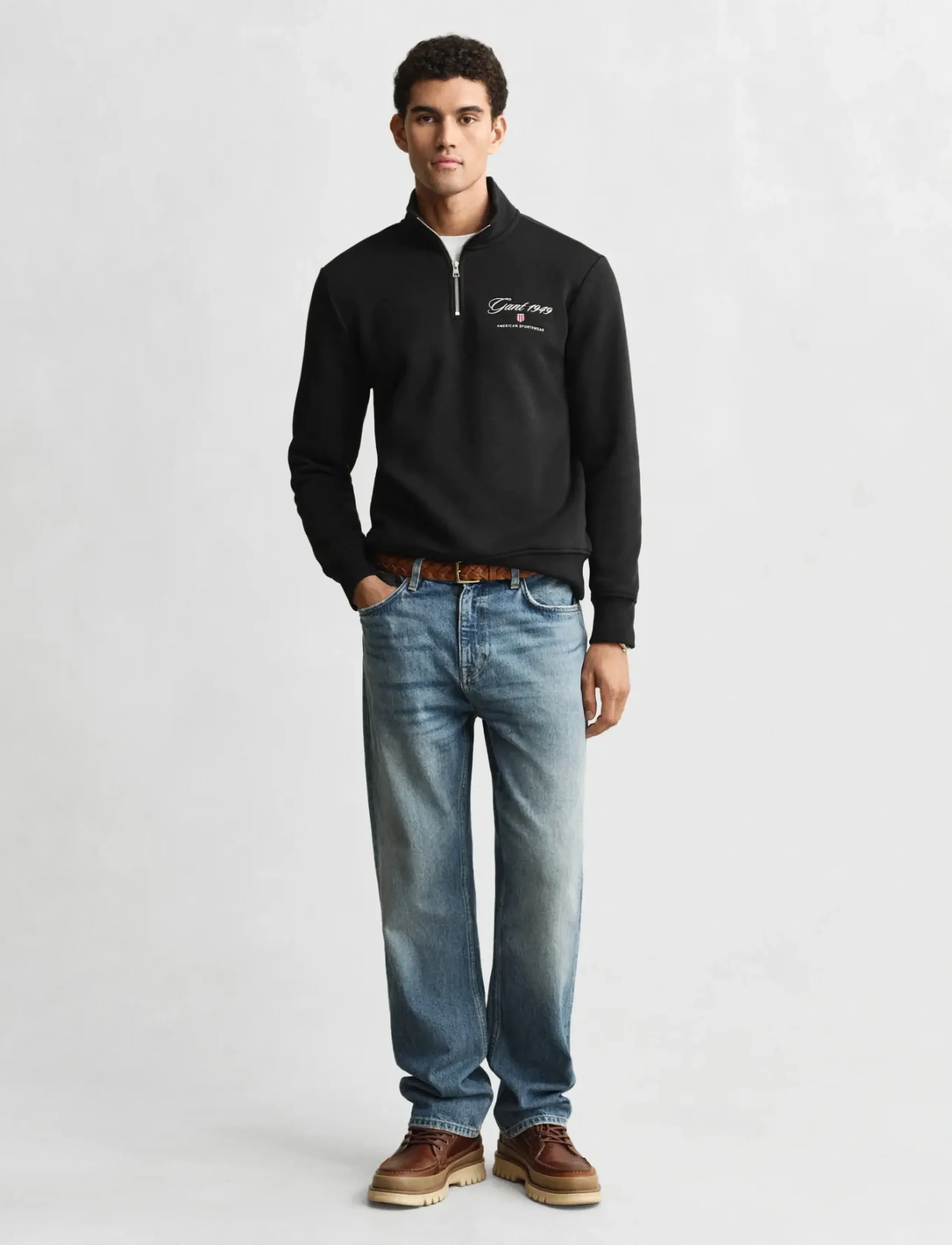 Gant - GRAPHIC HALF ZIP - swetry - black - 4