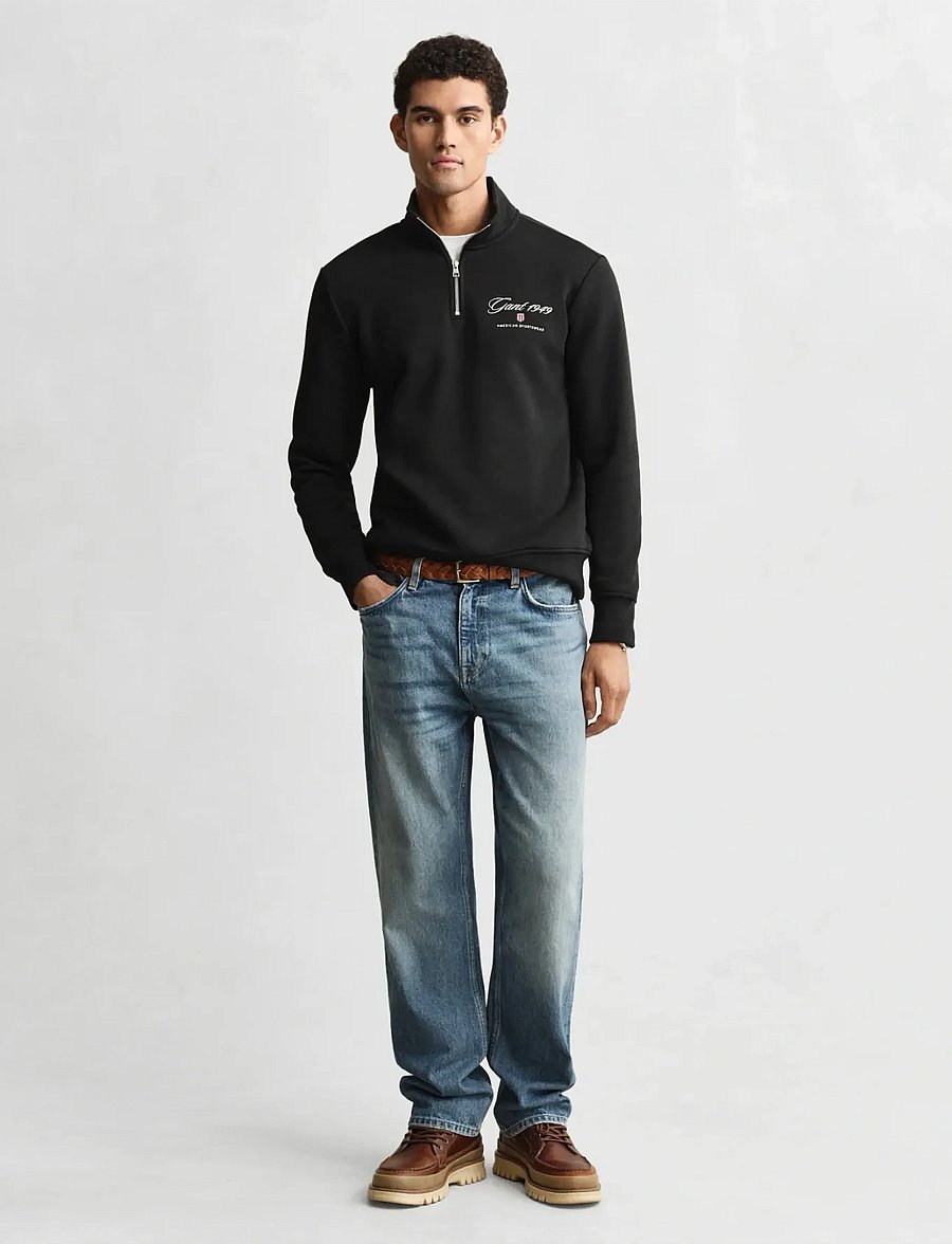 Gant - GRAPHIC HALF ZIP - swetry - black - 4