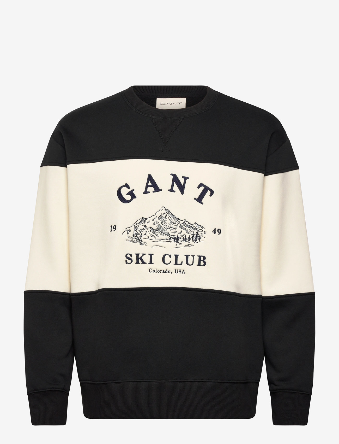 Gant - BLOCKED EMBROIDERED SWEAT - nach anlass kaufen - black - 0