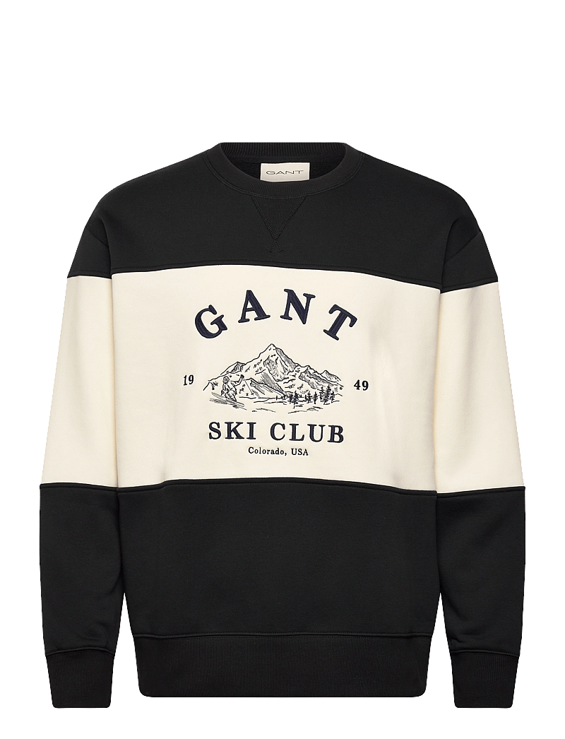 Gant - BLOCKED EMBROIDERED SWEAT - nach anlass kaufen - black - 0