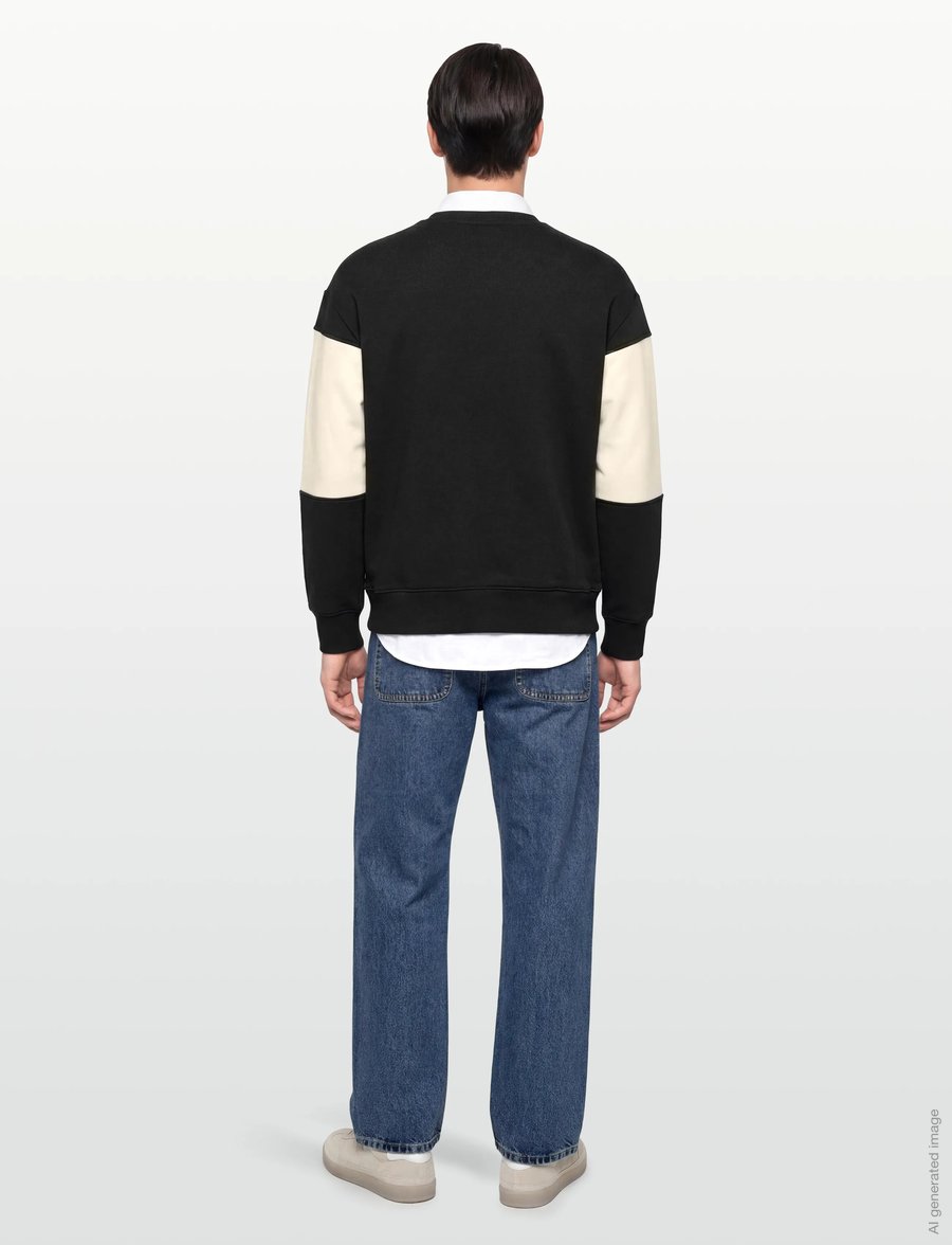 Gant - BLOCKED EMBROIDERED SWEAT - shoppa efter stil - black - 4