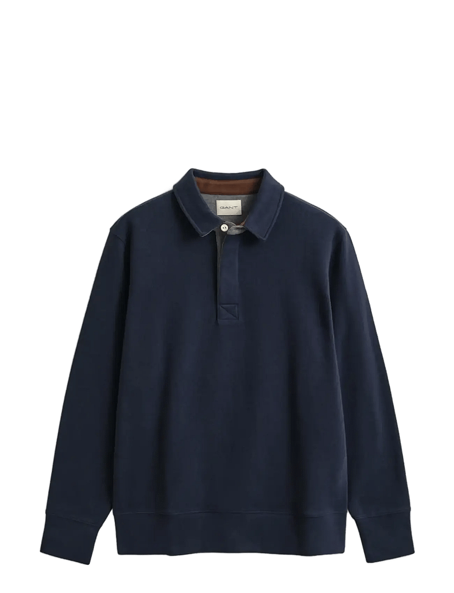 Gant - LIGHT SACKER RIB LS POLO - polo marškinėliai ilgomis rankovėmis - evening blue - 1