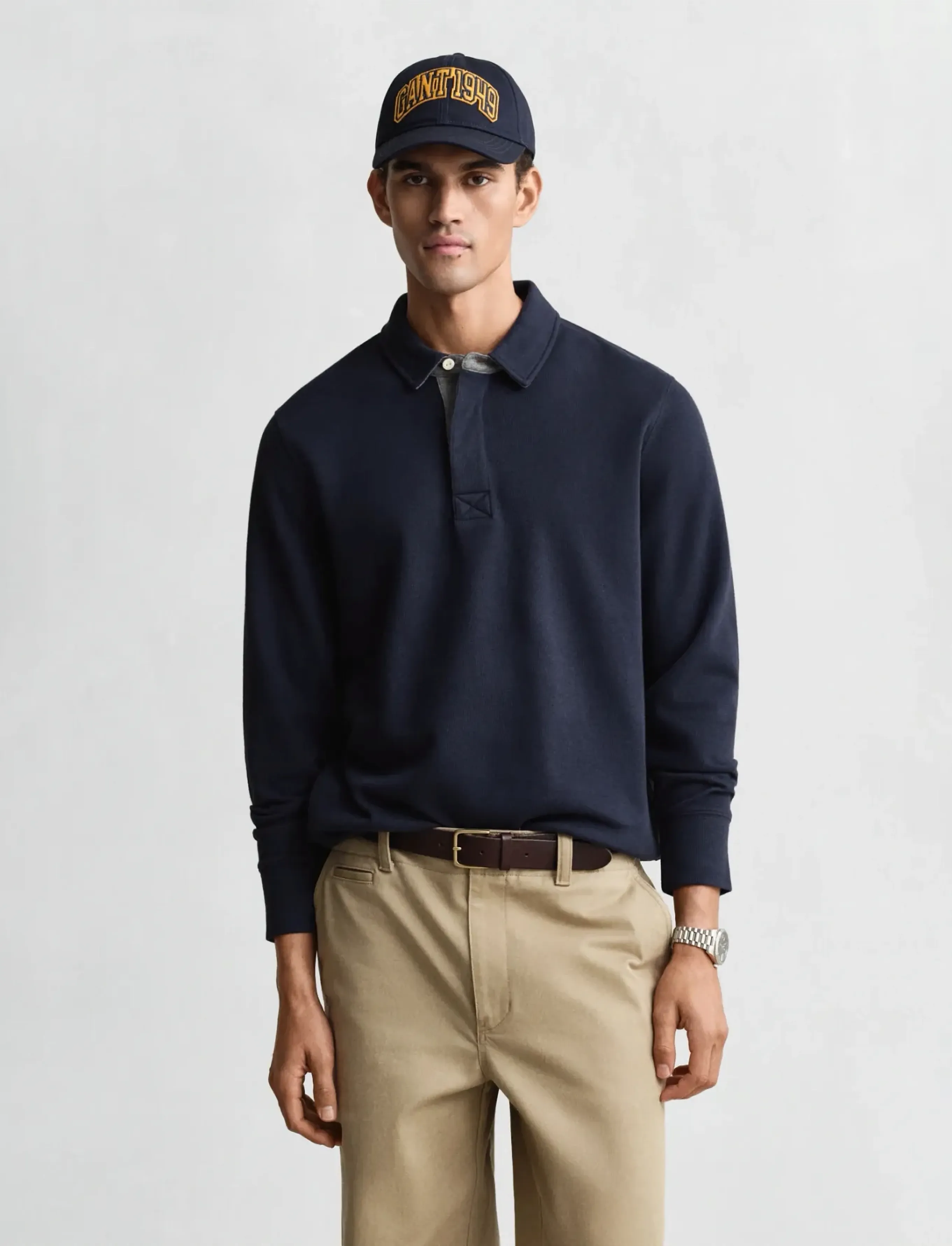 GANT LIGHT SACKER RIB LS POLO - Kleidung - EVENING BLUE / navy
