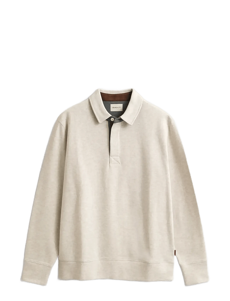 GANT - LIGHT SACKER RIB LS POLO - långärmade pikéer - seed melange - 1