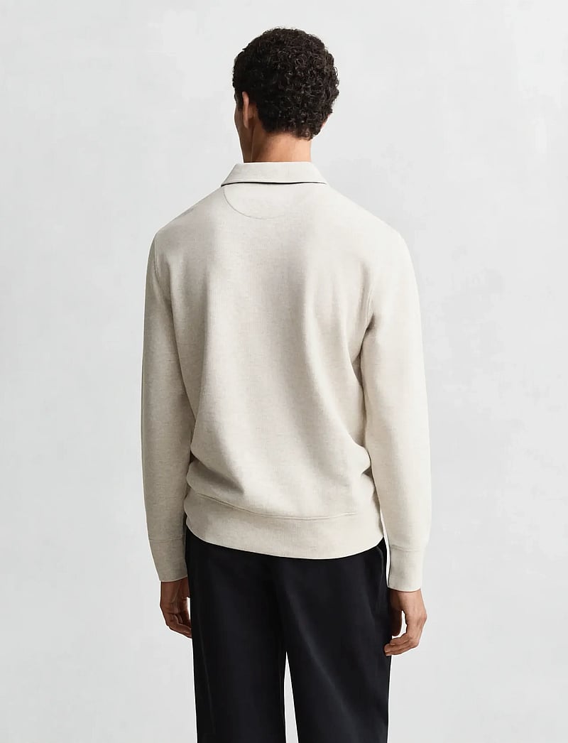 GANT - LIGHT SACKER RIB LS POLO - långärmade pikéer - seed melange - 2