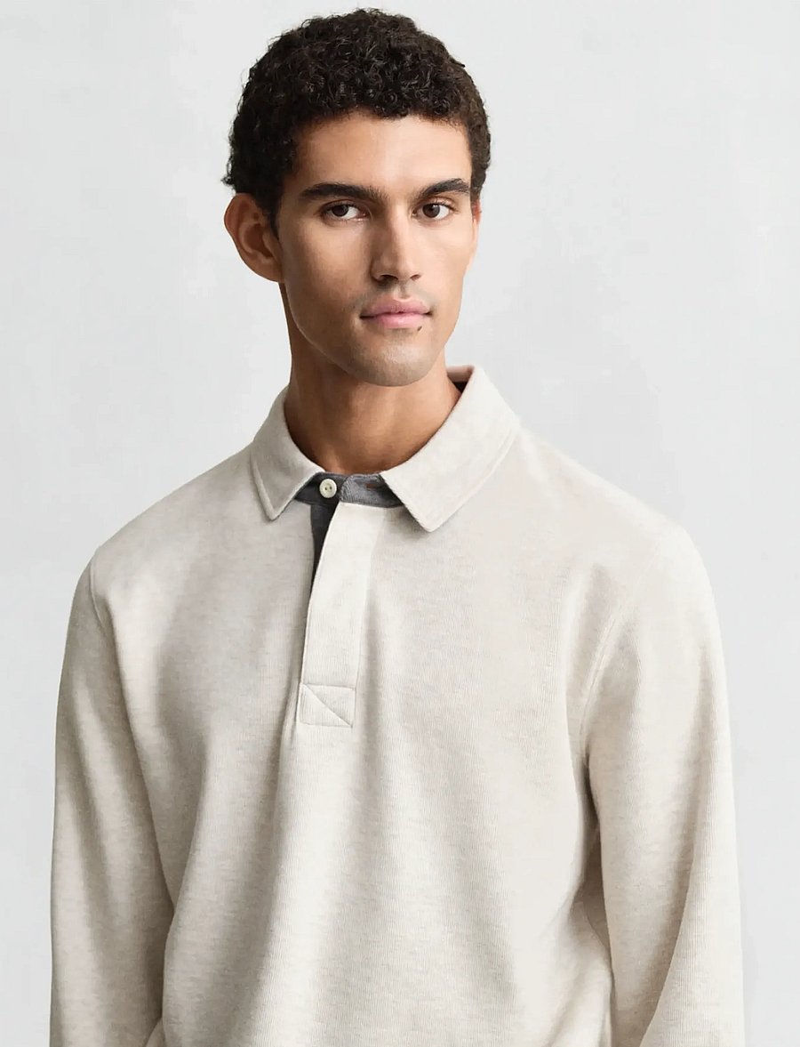 Gant - LIGHT SACKER RIB LS POLO - lange mouwen - seed melange - 3