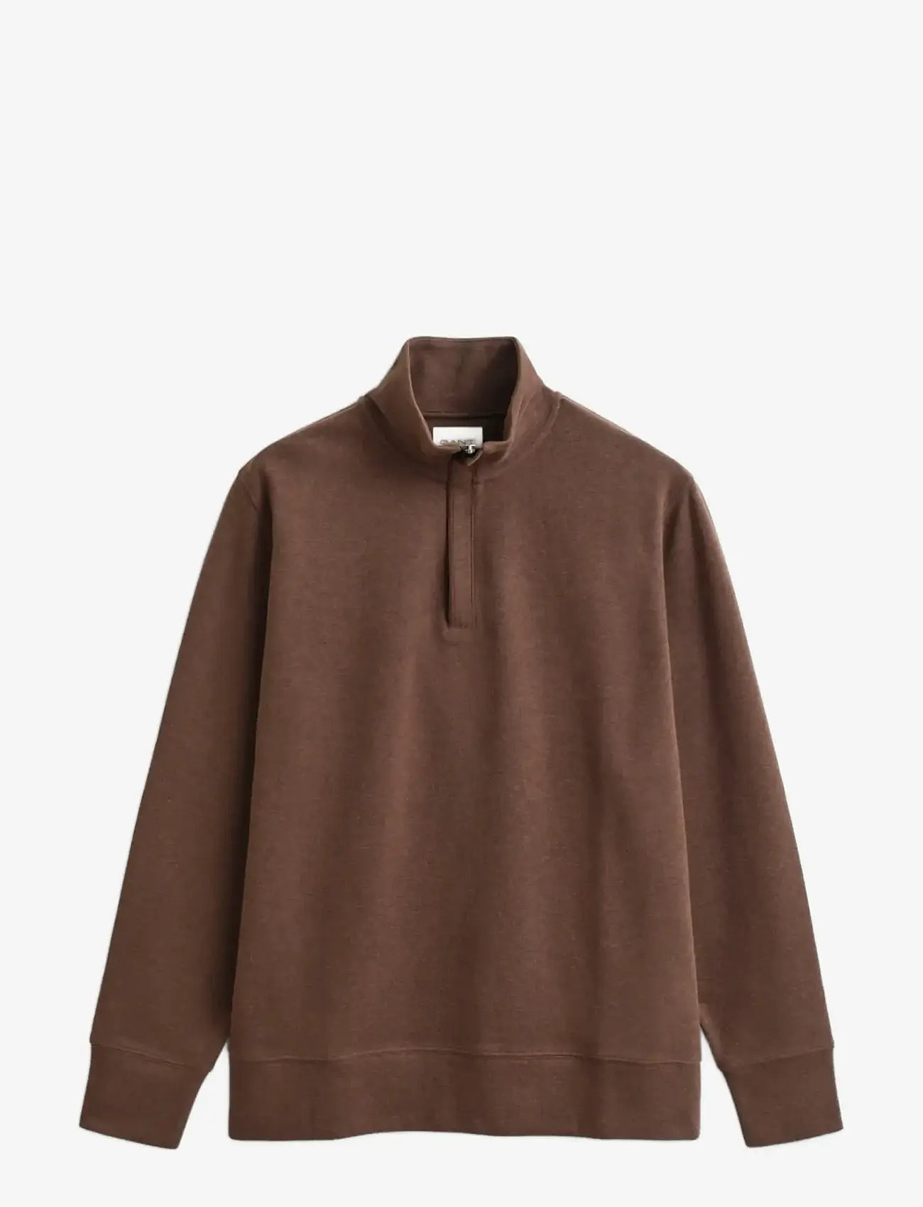 GANT - LIGHT SACKER HALF ZIP - half zip-tröjor - dk brown melange - 1