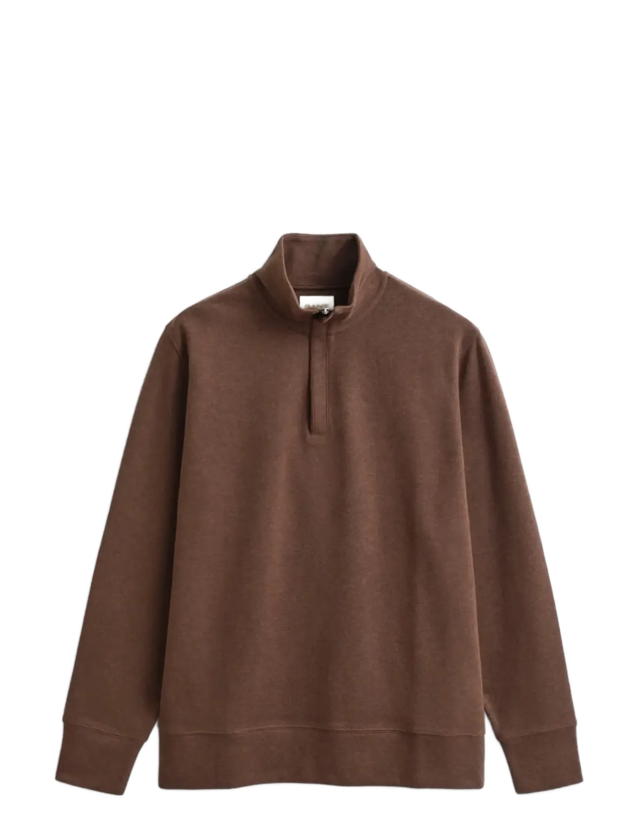 LIGHT SACKER HALF ZIP - DK BROWN MELANGE