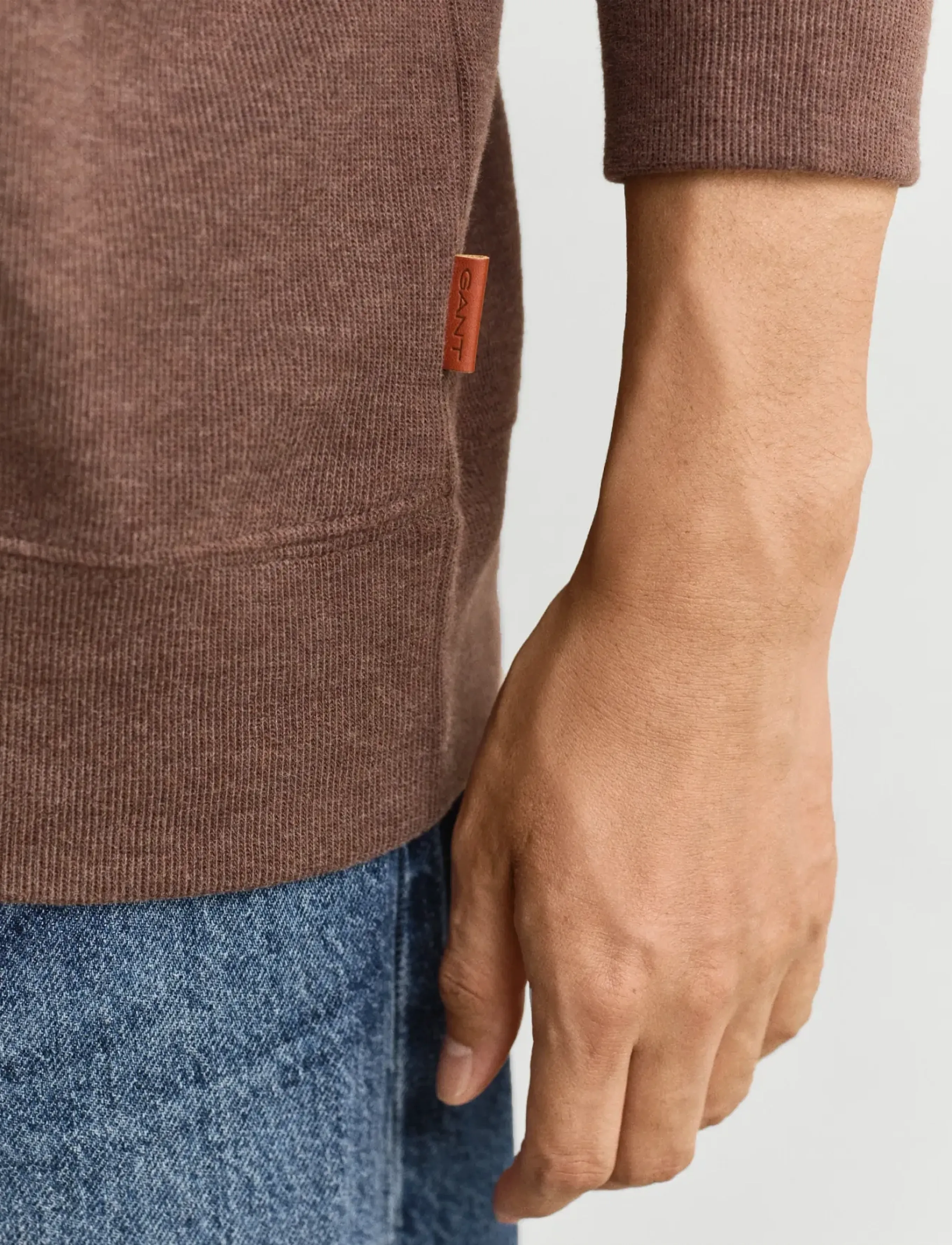 Gant - LIGHT SACKER HALF ZIP - herren - dk brown melange - 4