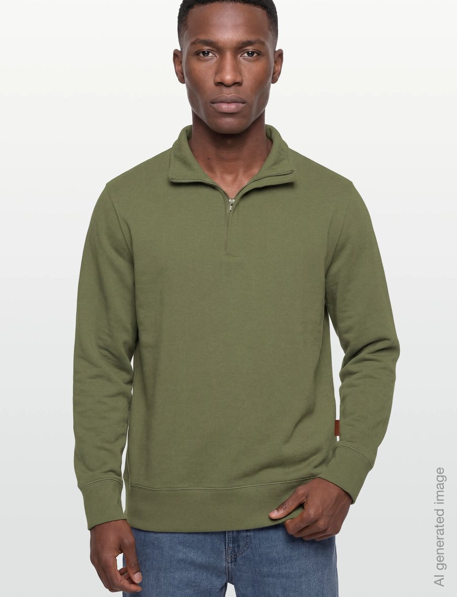 Gant - LIGHT SACKER HALF ZIP - halfzip strik - dry herb green - 3