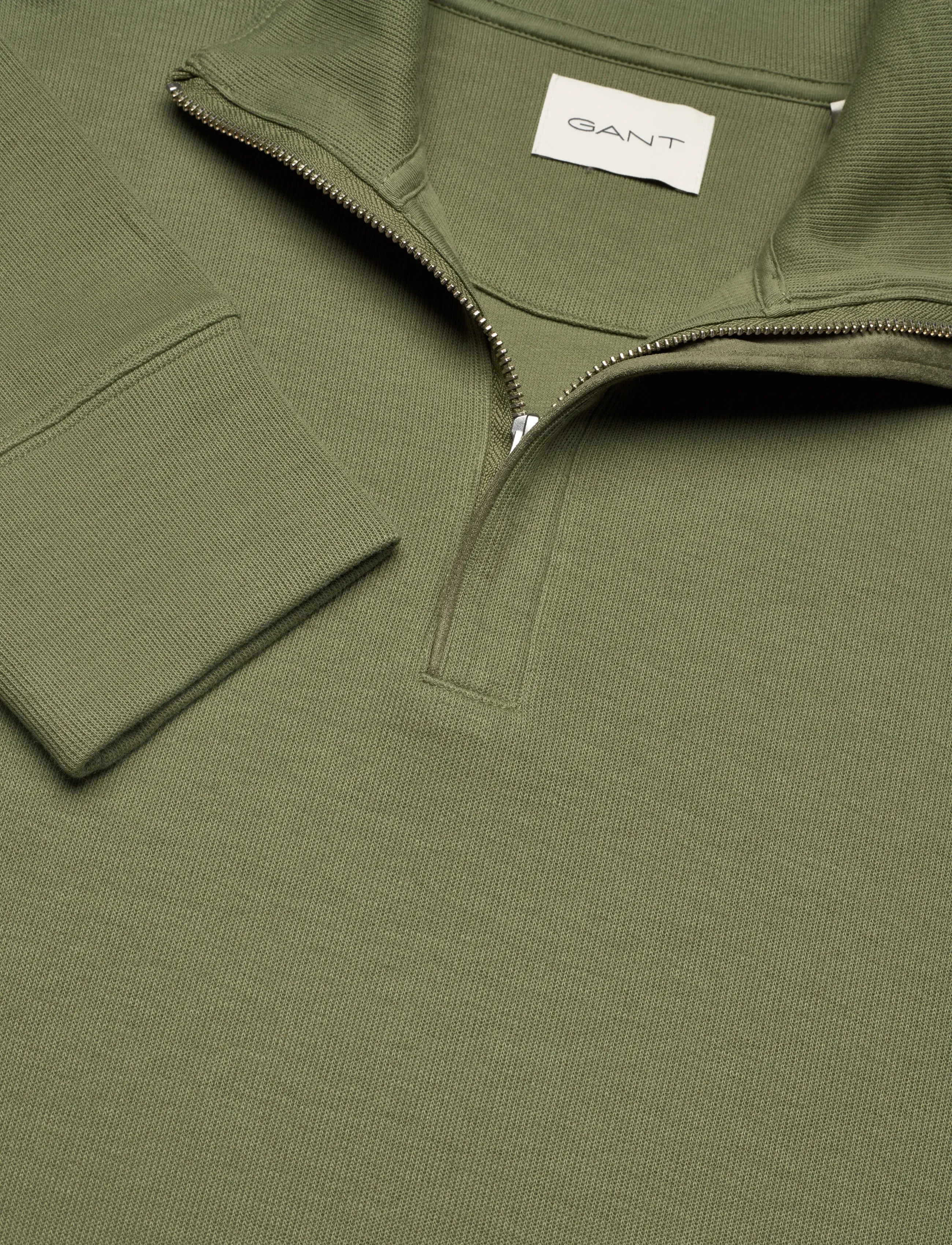 Gant - LIGHT SACKER HALF ZIP - puolivetoketjulliset neuleet - dry herb green - 5