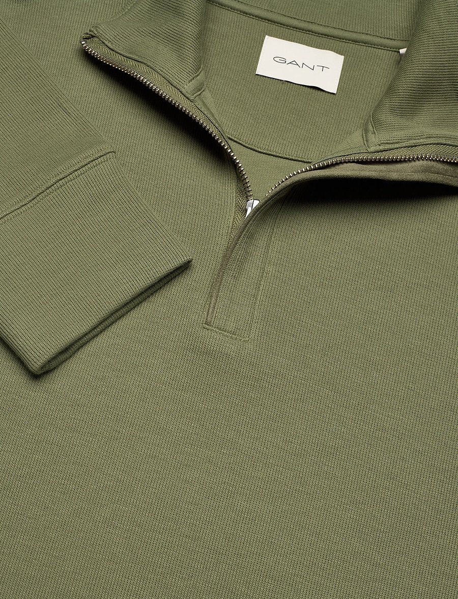 Gant - LIGHT SACKER HALF ZIP - halfzip strik - dry herb green - 5
