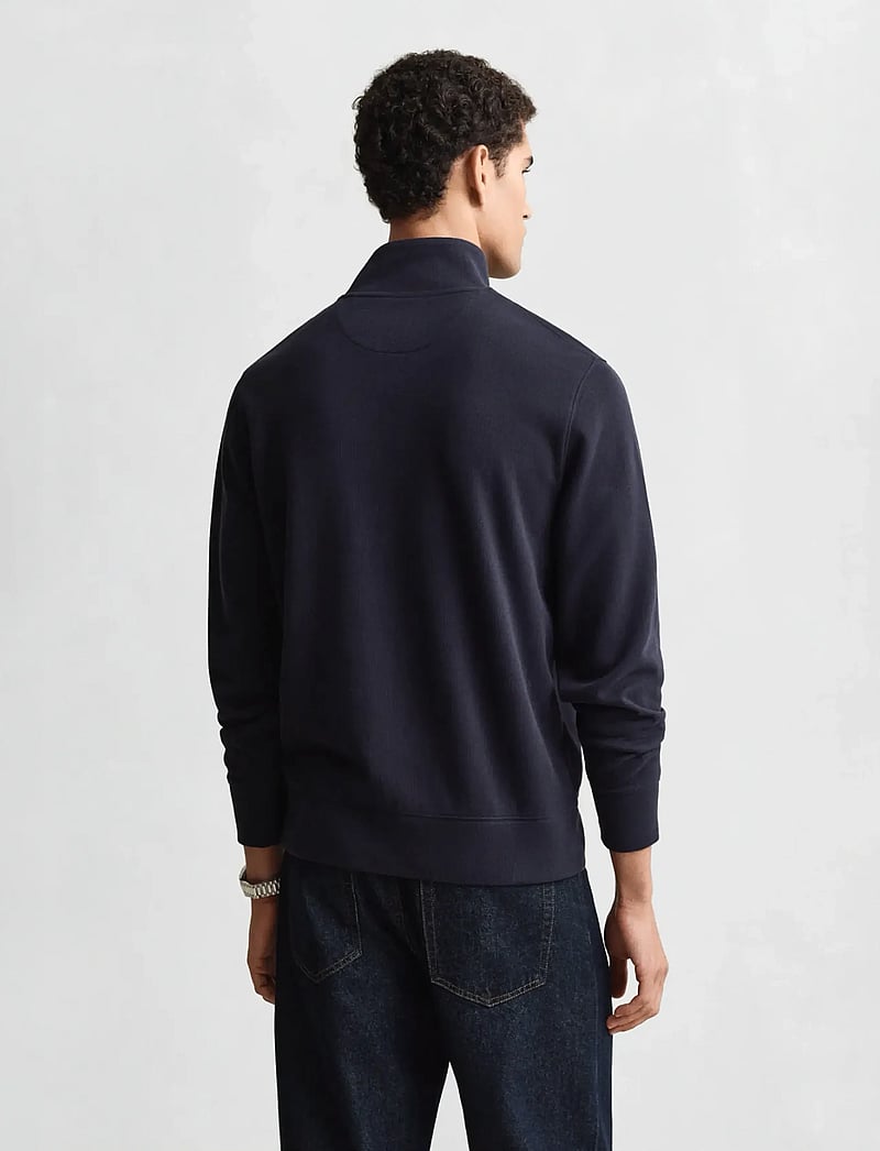GANT - LIGHT SACKER HALF ZIP - neuleet joissa puolipitkä vetoketju - evening blue - 2