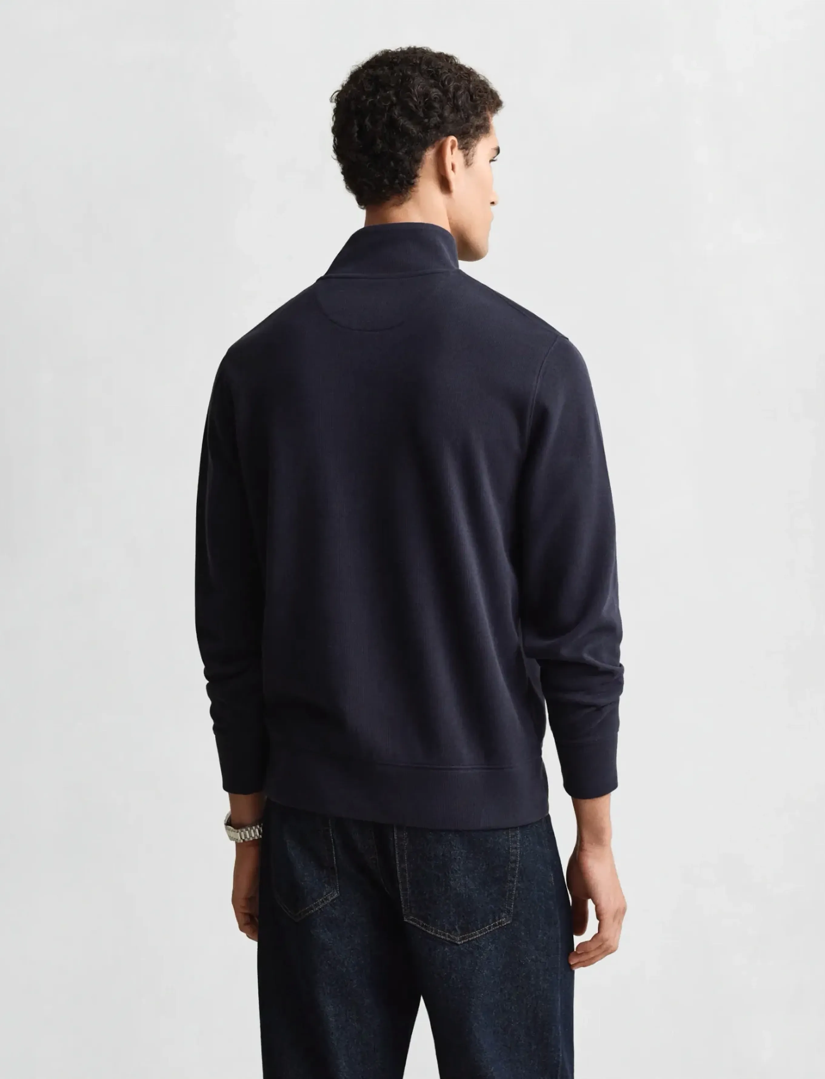 Gant - LIGHT SACKER HALF ZIP - puolivetoketjulliset neuleet - evening blue - 2