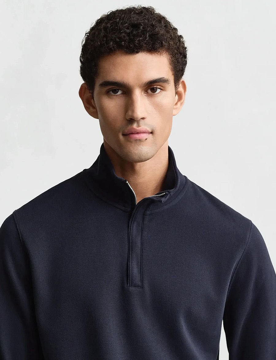 Gant - LIGHT SACKER HALF ZIP - half zip-tröjor - evening blue - 3