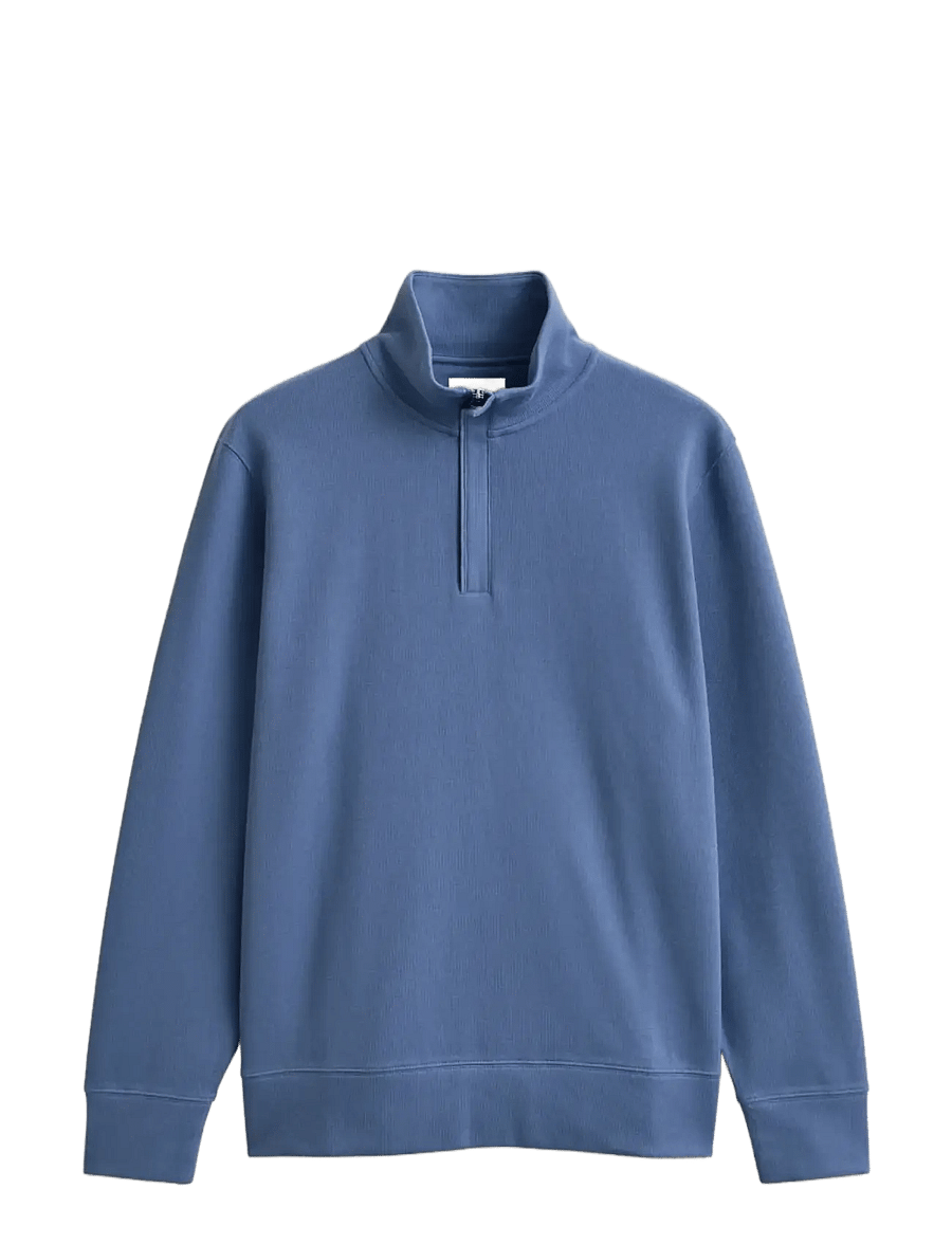 Gant - LIGHT SACKER HALF ZIP - pullover mit halbem reißverschluss - faded denim - 0