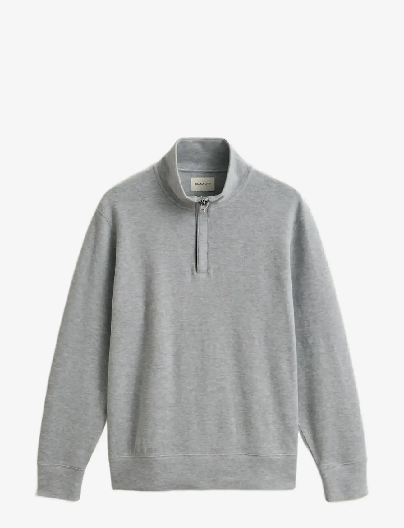 Gant - LIGHT SACKER HALF ZIP - pullover mit halbem reißverschluss - grey melange - 1