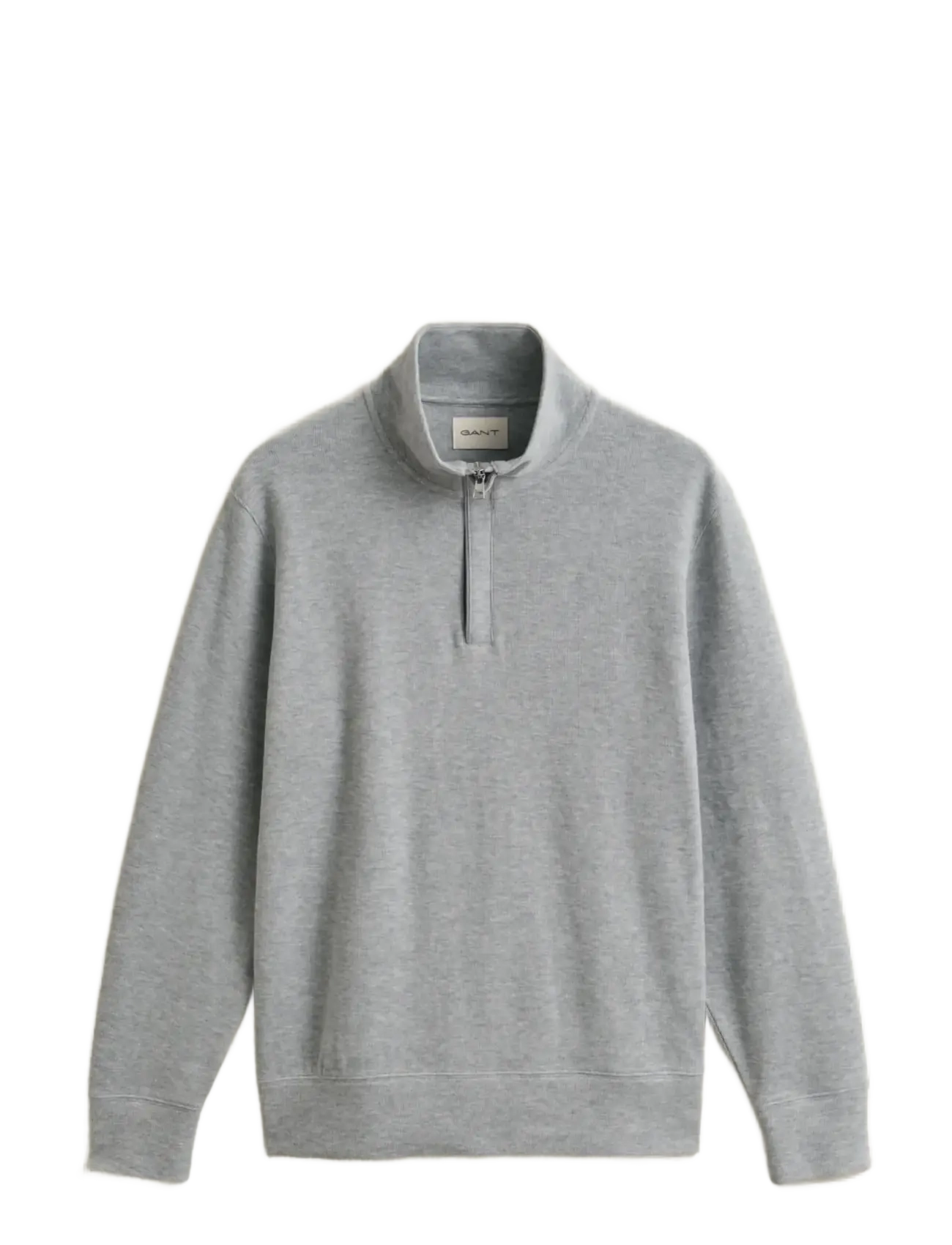 GANT LIGHT SACKER HALF ZIP - Strickmode - GREY MELANGE / grey