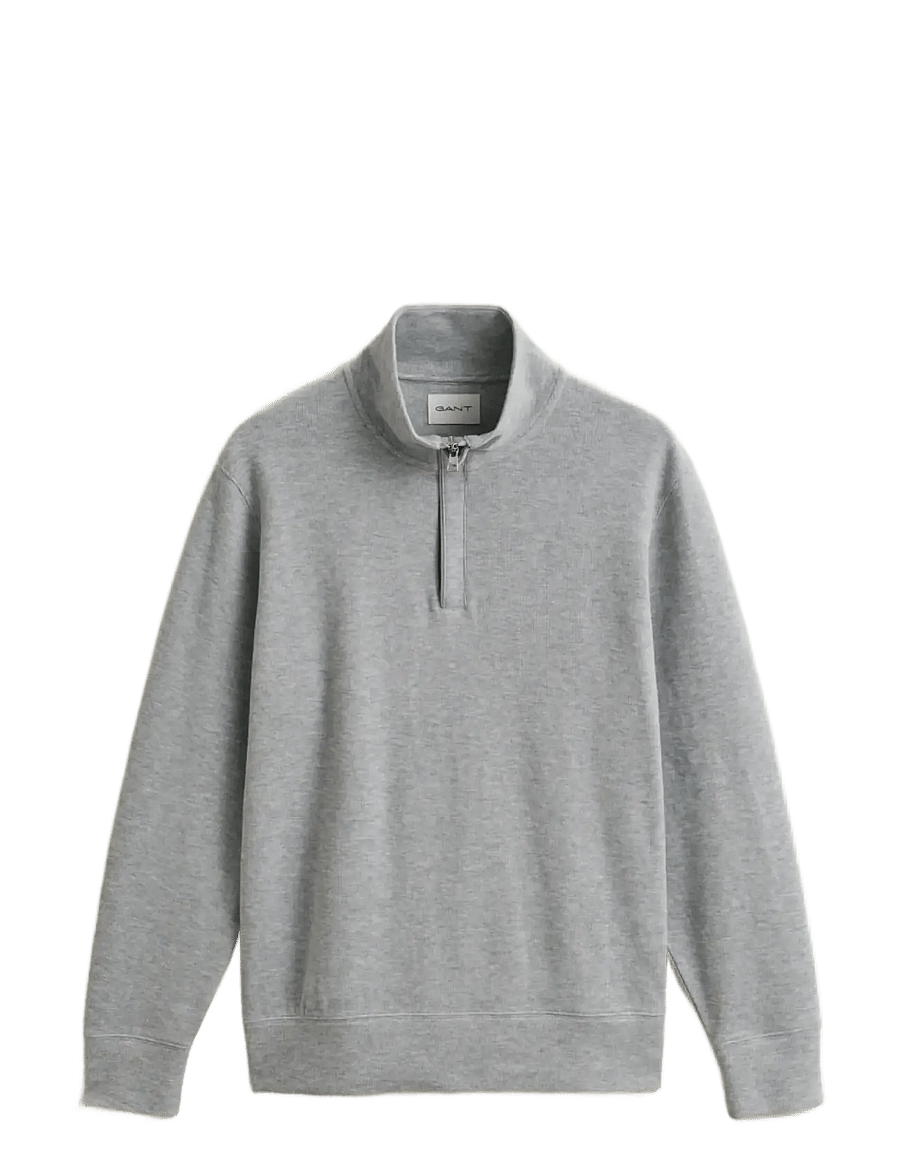 Gant - LIGHT SACKER HALF ZIP - poolpika lukuga džemprid - grey melange - 1