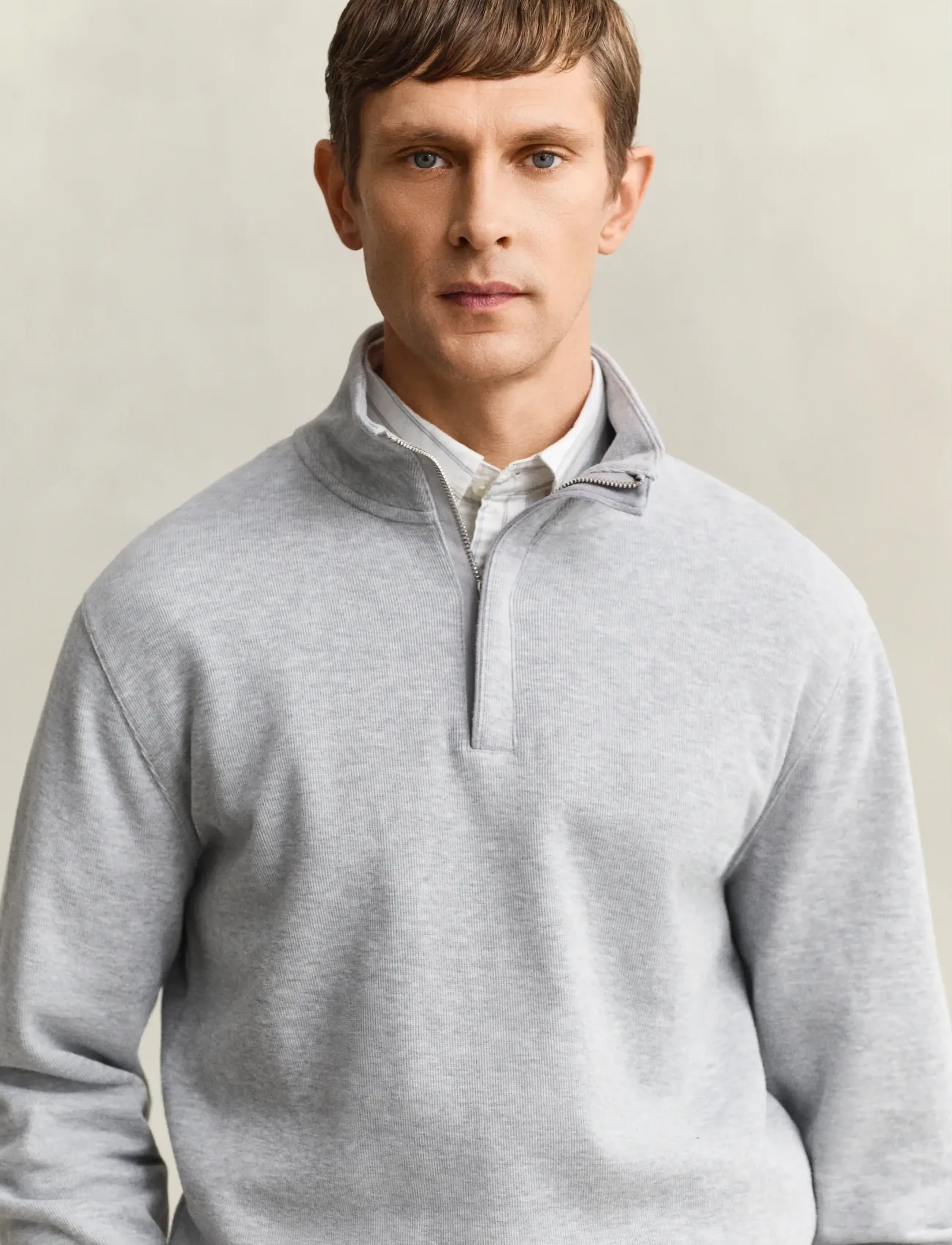Gant - LIGHT SACKER HALF ZIP - tõmblukk-kaelusega džemprid - grey melange - 3