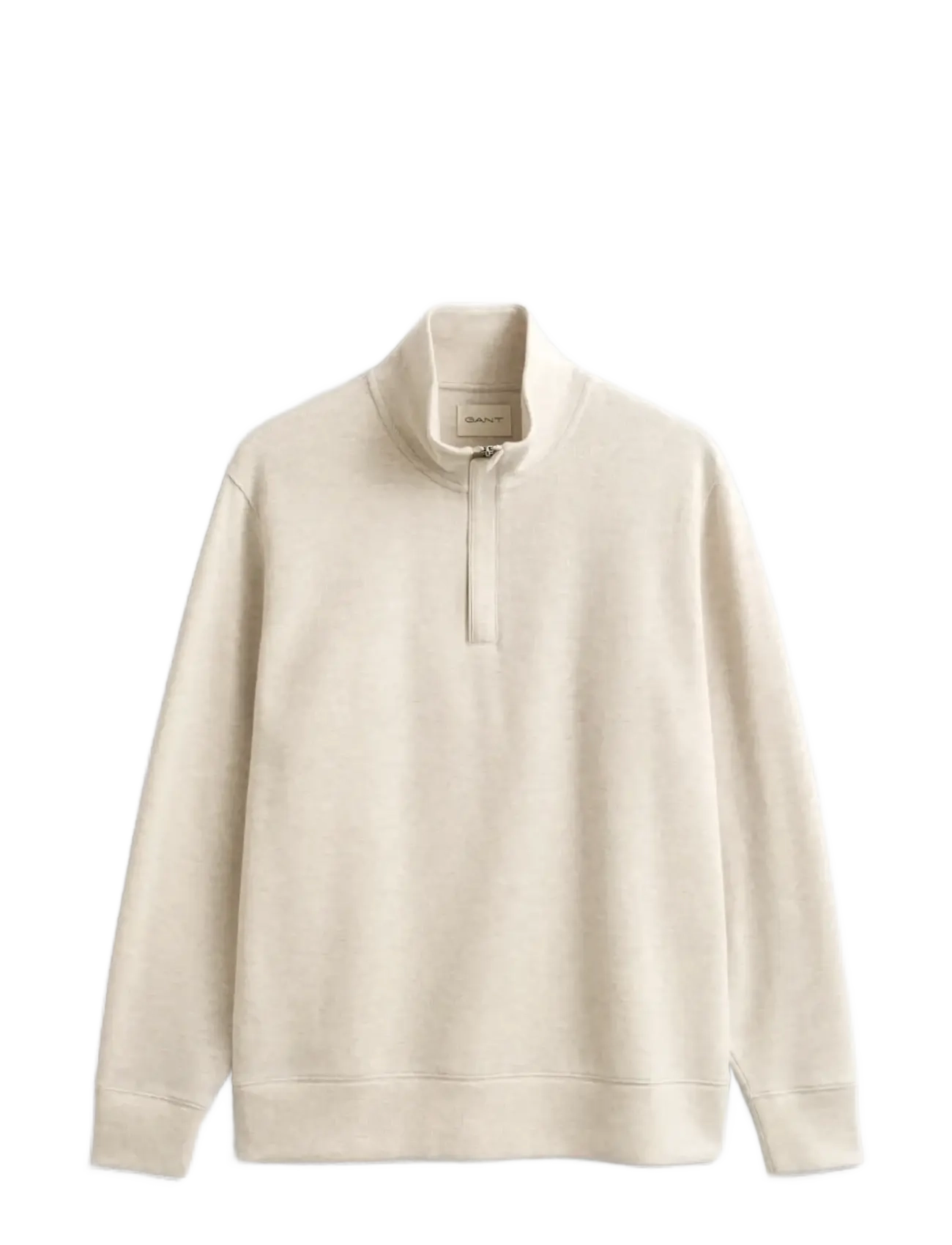 GANT LIGHT SACKER HALF ZIP - GANT - SEED MELANGE / cream