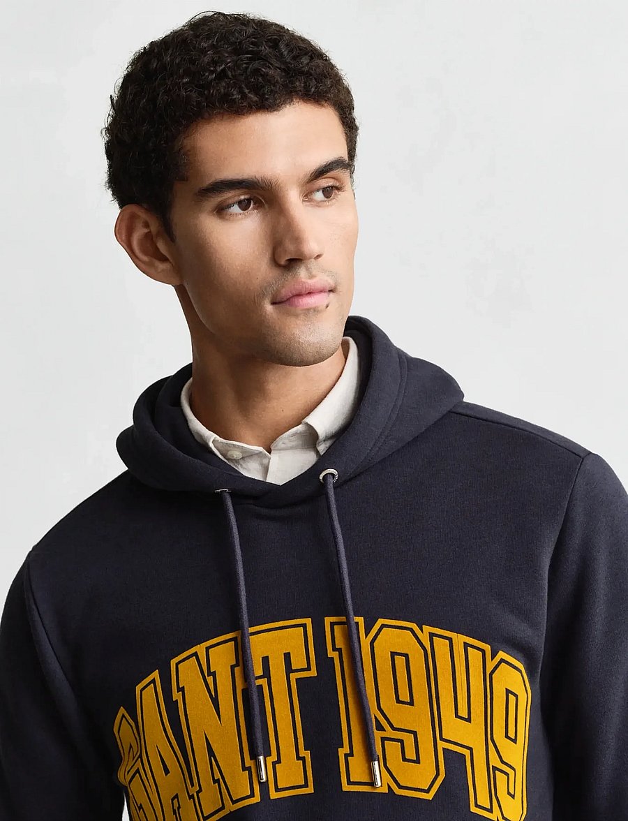 Gant - GRAPHIC HOODIE - hoodies - evening blue - 3