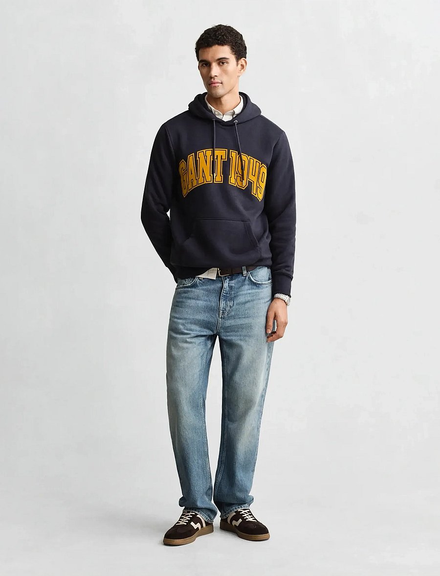 Gant - GRAPHIC HOODIE - hoodies - evening blue - 4