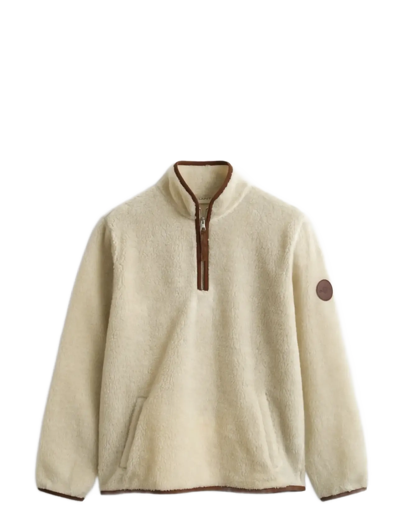 HALF ZIP FLLEECE - CREAM
