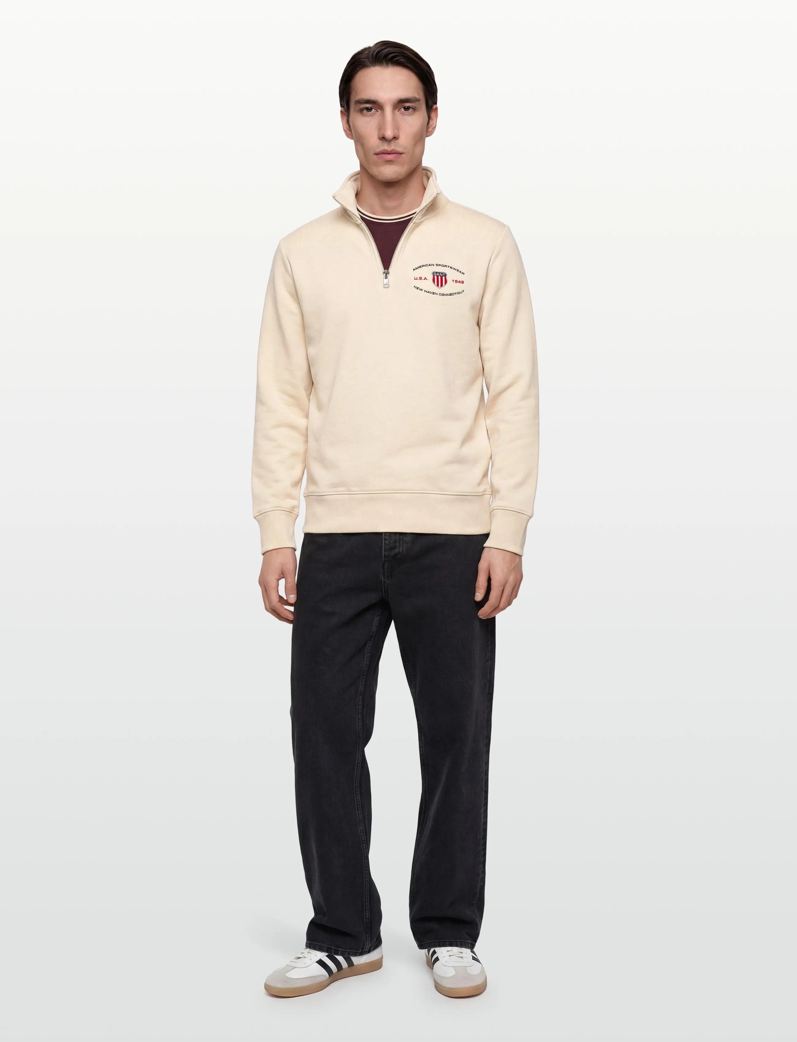 Gant GRAPHIC HALF ZIP - Kleidung - CREAMED WHITE / cream