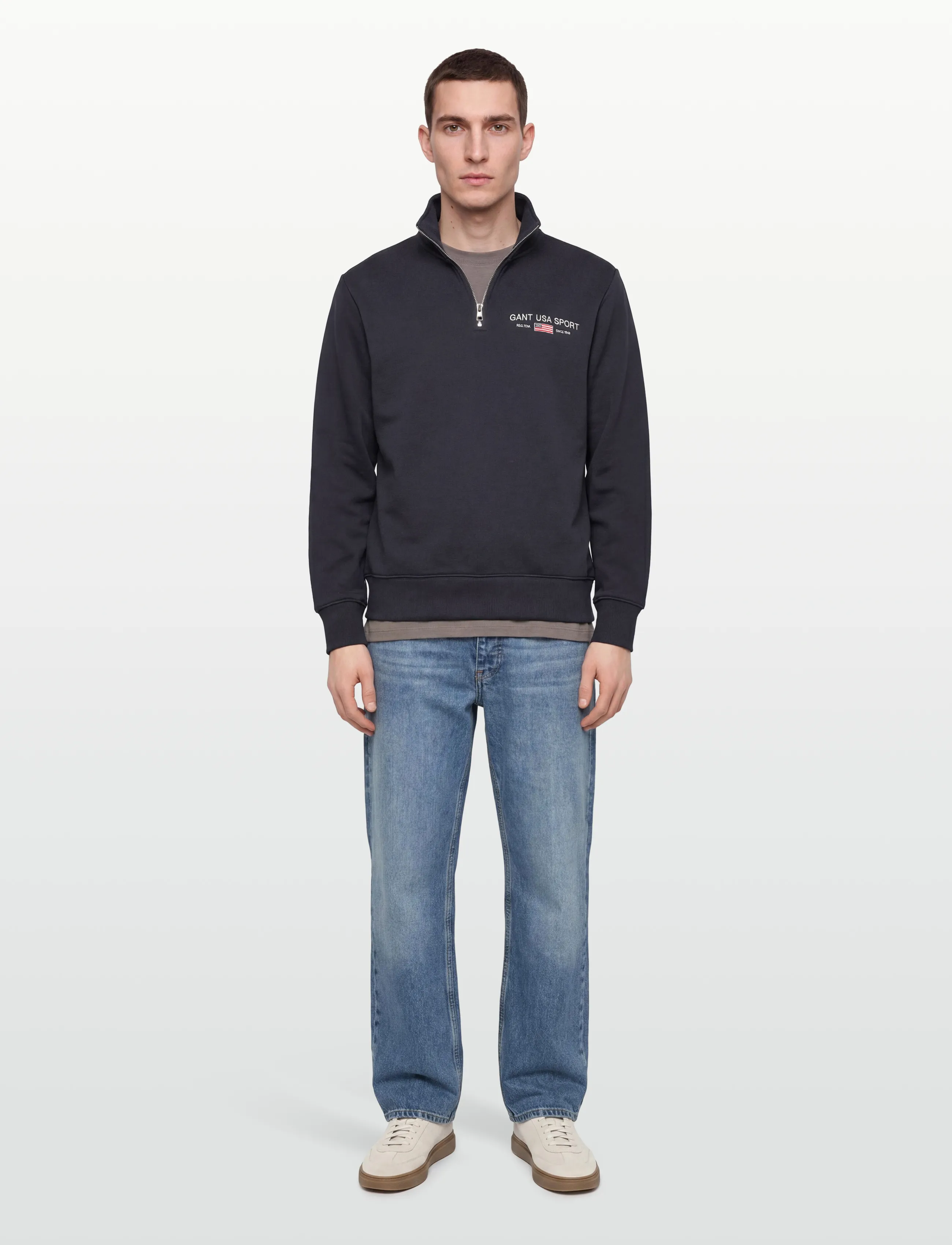 Gant Graphic Half Zip, XXL, Sweatshirts & Hoodies, Marineblau - Sweatshirts, Männerswear