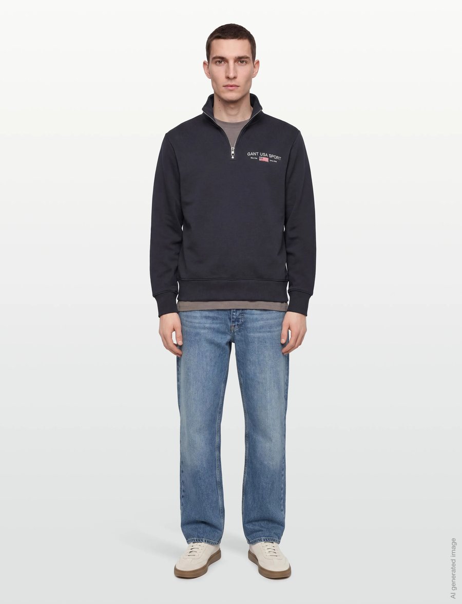 Gant - GRAPHIC HALF ZIP - nach anlass kaufen - evening blue - 0