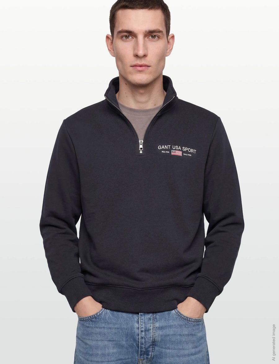 Gant - GRAPHIC HALF ZIP - nach anlass kaufen - evening blue - 3