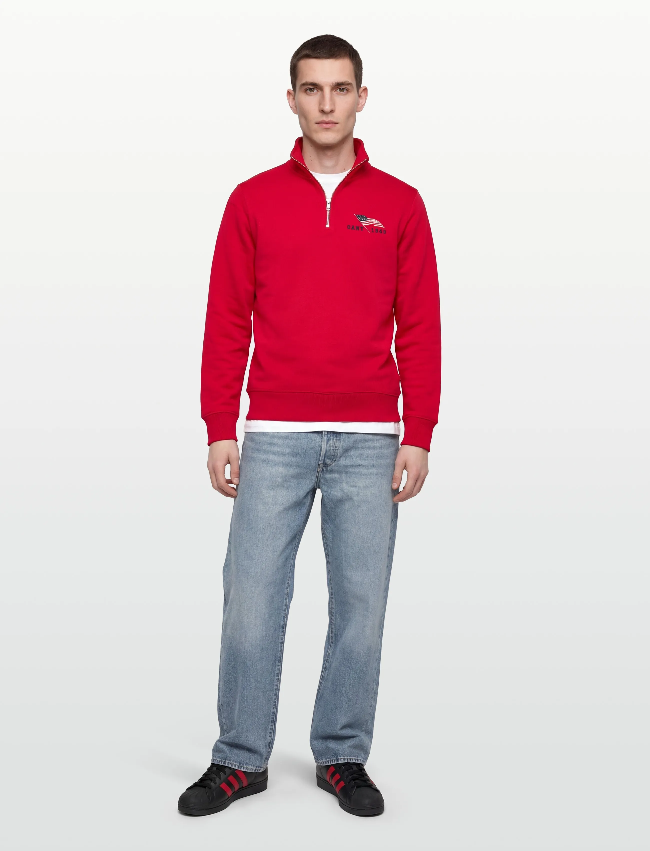 Gant GRAPHIC HALF ZIP - Sweatshirts - RUBY RED / red