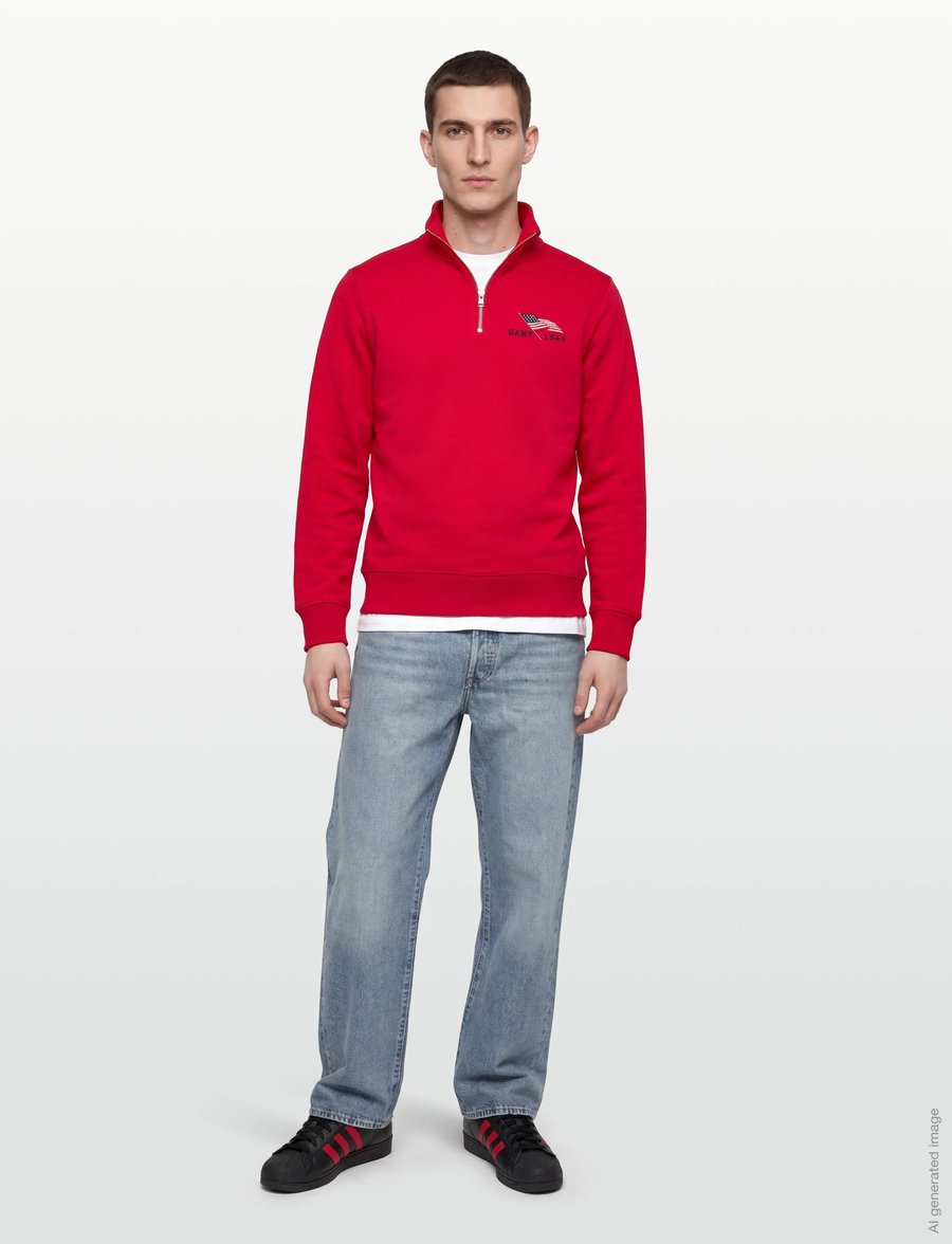Gant - GRAPHIC HALF ZIP - nach anlass kaufen - ruby red - 0