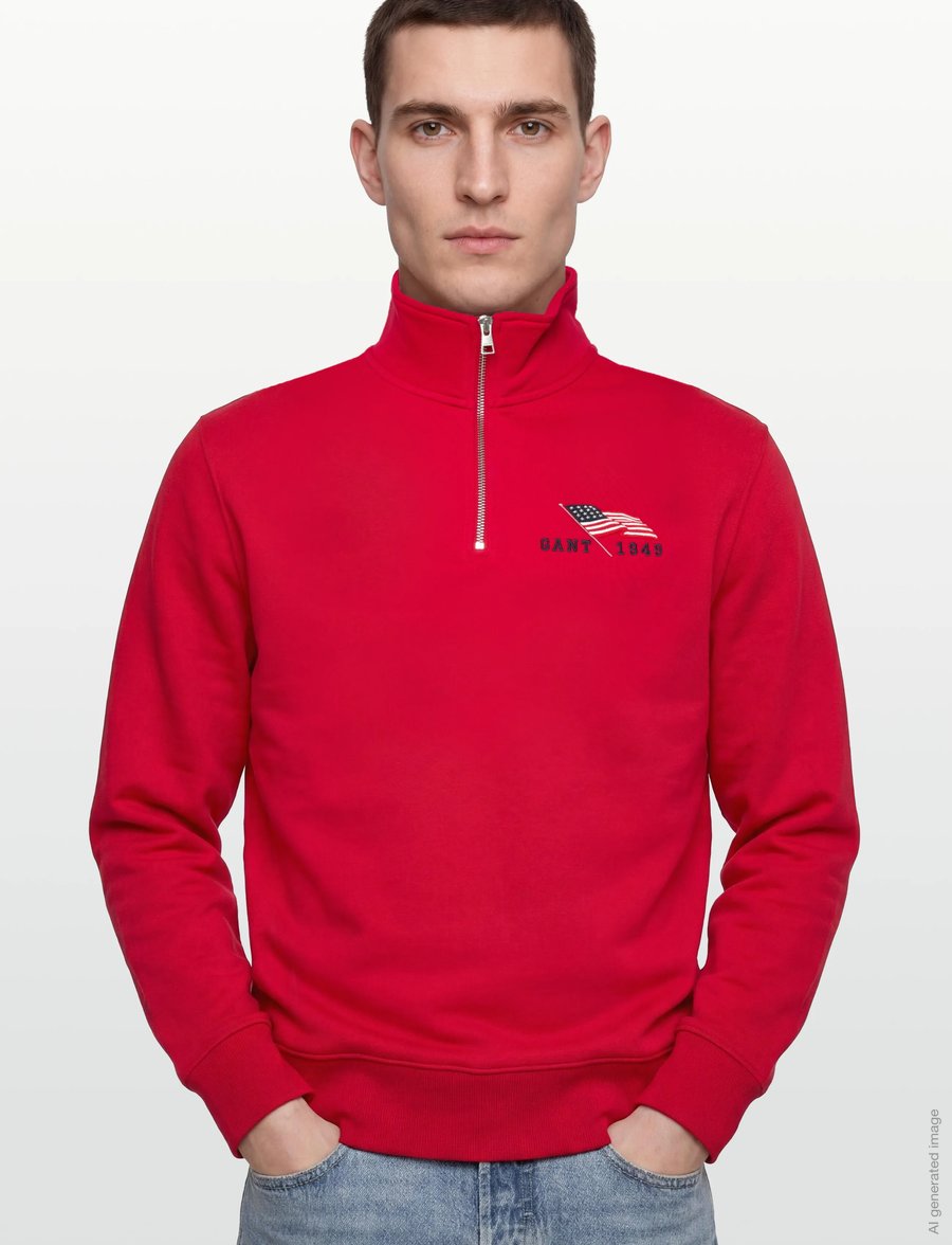 Gant - GRAPHIC HALF ZIP - nach anlass kaufen - ruby red - 3