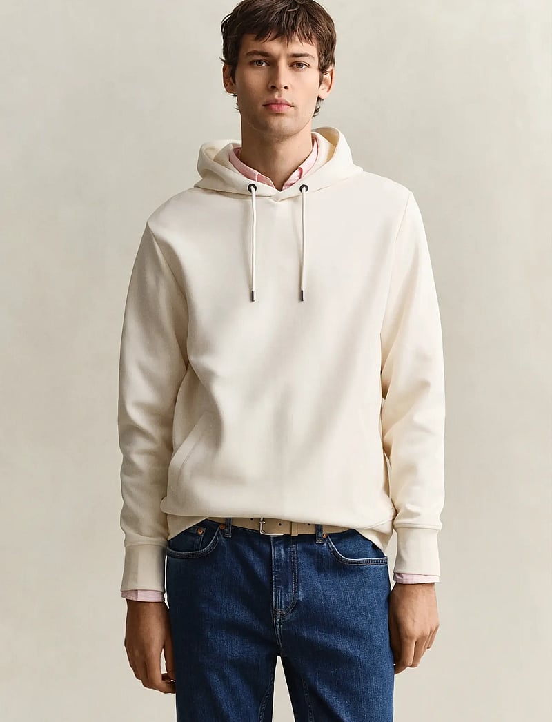 GANT - INTERLOCK HOODIE - kapuzenpullover - creamed white - 0